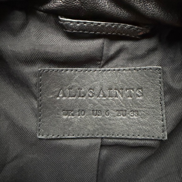 All Saints Conroy Leather Moto Jacket - Picture 6 of 6